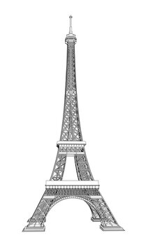 Eiffel Tower Animation, welcome to paris, Eiffel tower landmark wall decor poster. Iconic place in Paris, France. loop animation