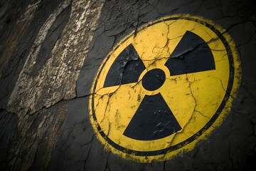 radiation symbol on grunge background