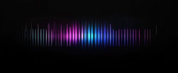 Colorful sound wave graphic depicting audio frequency levels in a dark background setting