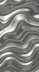 Obraz premium A futuristic metallic texture with fluid, wavy reflections in silver and chrome