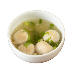 Delicious meatball soup comfort food in a cozy kitchen setting