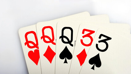 Full house. Poker combinations - all types of playing card combinations in poker