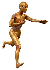 3D Rendering Male Robot on White