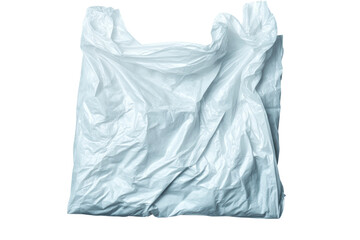 Obraz premium Crumpled white plastic bag isolated on black background for environmental concepts, cut out