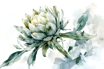 Obraz premium artichoke in watercolor, white background