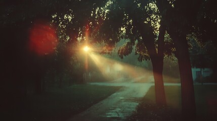 Obraz premium Glowing streaks of color pierce the darkness, forming a surreal symphony of light leaks and vintage lens flares