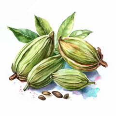 Kardamon ziarna ilustracja