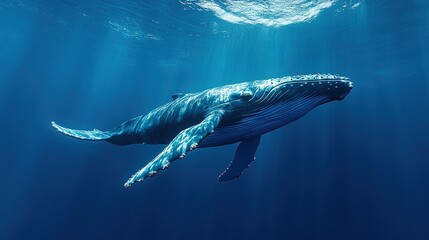 Fototapeta premium Echolocation study of whales in the ocean gigapixel detail underwater exploration aquatic environment