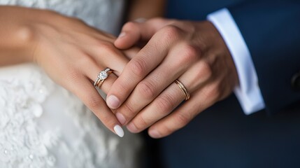 Intimate wedding moments bride and groom hands with rings close-up photography romantic setting love concept