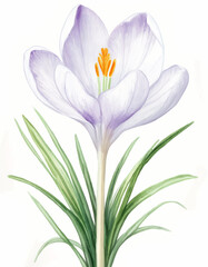 Biały krokus ilustracja
