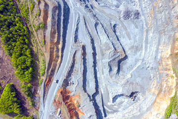 Naklejka premium Open pit mining and processing plant for crushed stone