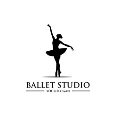 vector logo dancer woman ballet studio