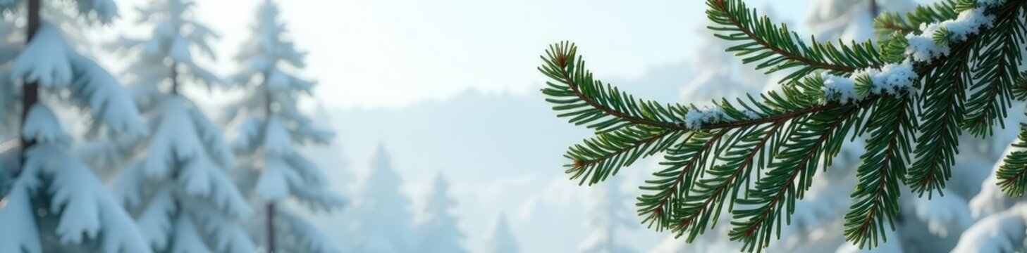 Branches of a cedar tree against a snowy white, cedar, rustic, forest