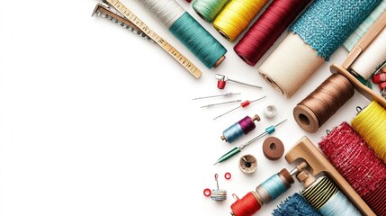 Creative sewing kit essentials for crafting home workspace visual collection minimalist style