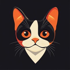 Cute cartoon-style illustration of a cat's face with big eyes.