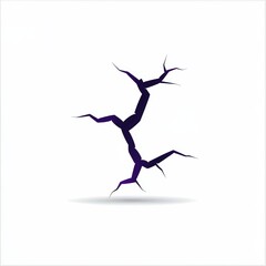Abstract Cracked Ground Design on White Background
