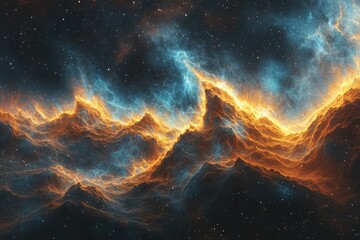 Fototapeta premium A beautiful painting depicts a stellar nebula in outer space