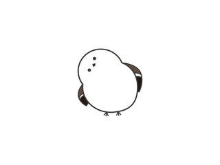 首をかしげるシマエナガ