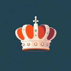 Cartoon-style royal crown with bright colors and jewels.