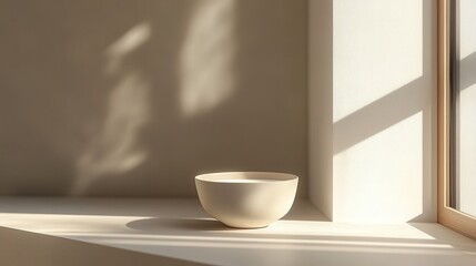 The artistic fusion of milk and coffee in a minimalist cup, with sunlight streaming through a nearby window.