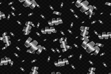 Colorful ribbons. Falling vector confetti. Vector illustration.