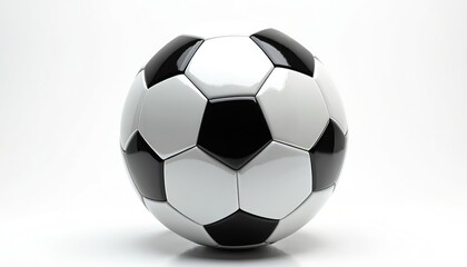 Obraz premium Soccer ball isolated white background. Classic black white football design. Sport equipment for league tournament game competition. Pro sport activity.