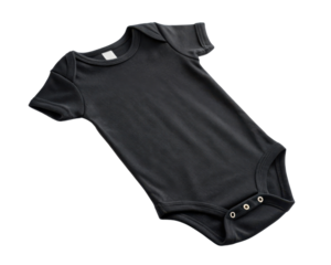 stylish black baby bodysuit mockup perfect for showcasing designs and patterns. Ideal for creative projects and presentations