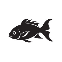 Fototapeta premium Cartoon fish vector illustration, a swimming aquatic animal icon