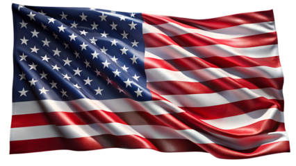 american flag on a transparent background