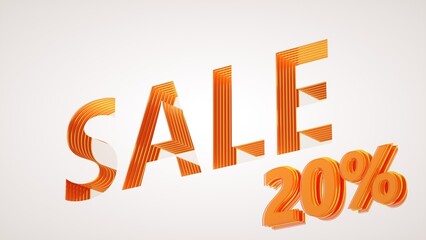 20% sale on cream background