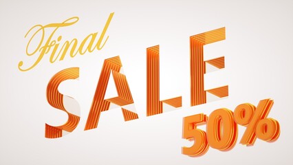 50% final sale on cream background