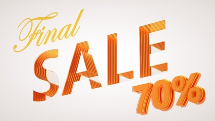70% sale on cream background