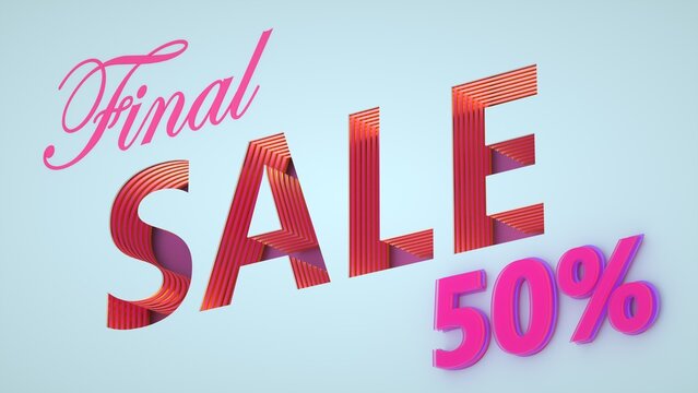 50% sale on blue background