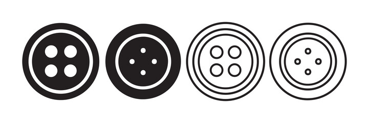 Button Solid icon. Sewing button silhouette. Vector illustration eps 10