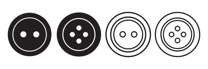 Button Solid icon. Sewing button silhouette. Vector illustration eps 10