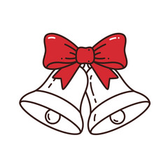 Festive Bells with Ribbon: A pair of charming, ornate bells, adorned with a vibrant red ribbon, ready to usher in the joyous occasion of the season.