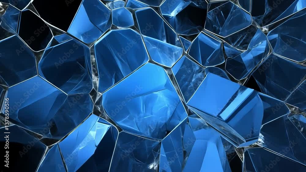 Poster abstract textured background with shiny blue and black elements creating a sense of depth and moveme