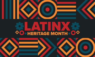 Fototapeta premium Latinx Heritage Month. National Hispanic Heritage Month. Hispanic and Latino Americans culture. Celebrate annual in United States. Poster, card, banner and background. Vector illustration