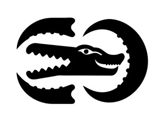 Obraz premium Black the crocodile logo 