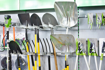 Shovels, pitchforks and garden tools