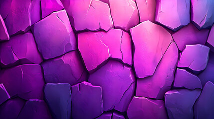 Abstract Stone Wall Texture with Pink and Purple Hues Geometric Mosaic Pattern Decorative Background