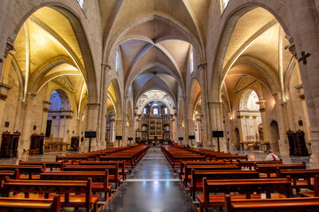 Interior of Valencia Cathedral, Spain