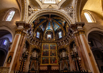 Interior of the Valencia Cathedral Altar, Spain