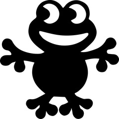 Cartoon Frog Logo Icon Vector