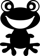 Happy Cute Frog Logo Icon Vector