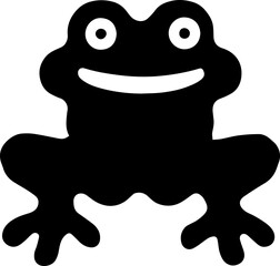 Happy Frog with Funny Legs Logo Icon Vector