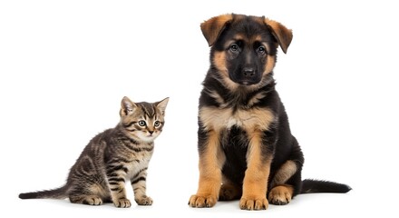 Obraz premium Puppy and Kitten Together