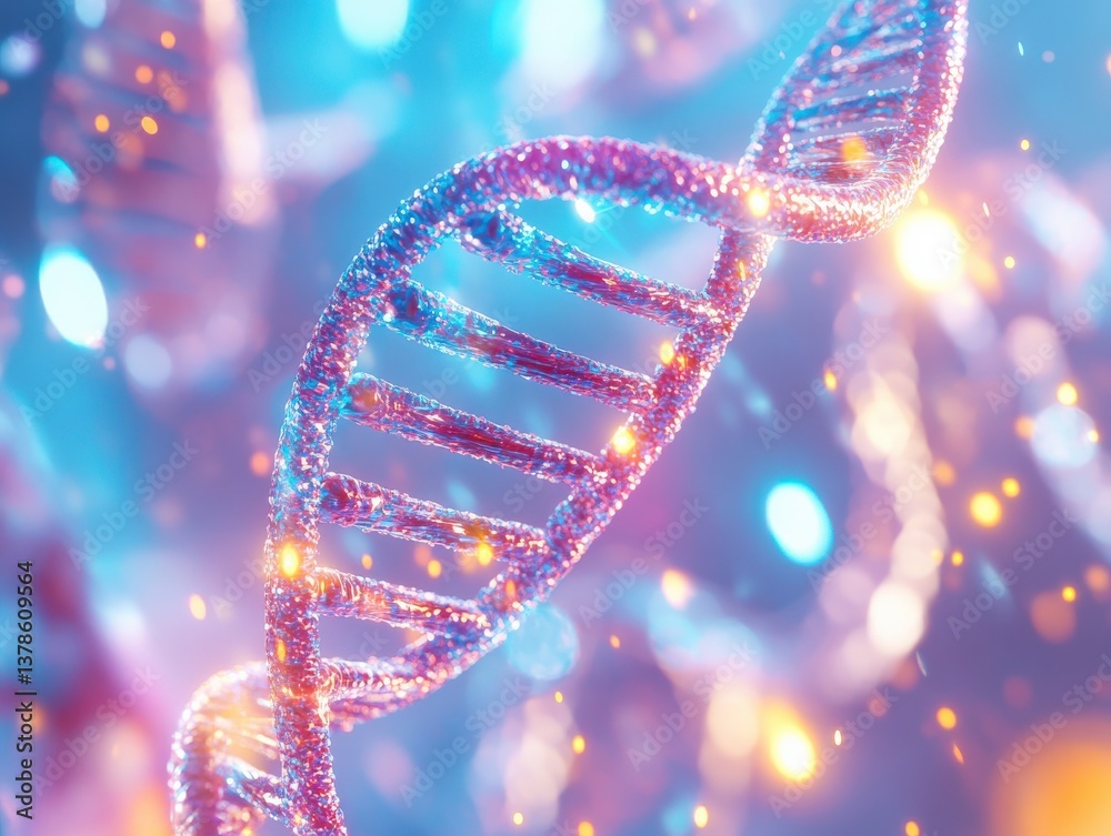 Wall mural dynamic dna helix animation digital laboratory 3d visualization scientific environment close-up view
