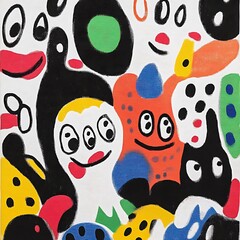 Whimsical Colorful Abstract Characters Illustration