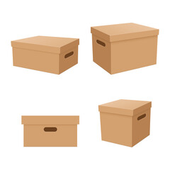 set of cardboard boxes